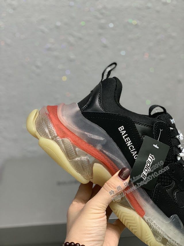 Balenciaga經典款男女鞋 巴黎世家頂級版本Triple S厚底氣墊大底LOGO老爹鞋 Balenciaga情侶款老爹鞋  hdbl1275